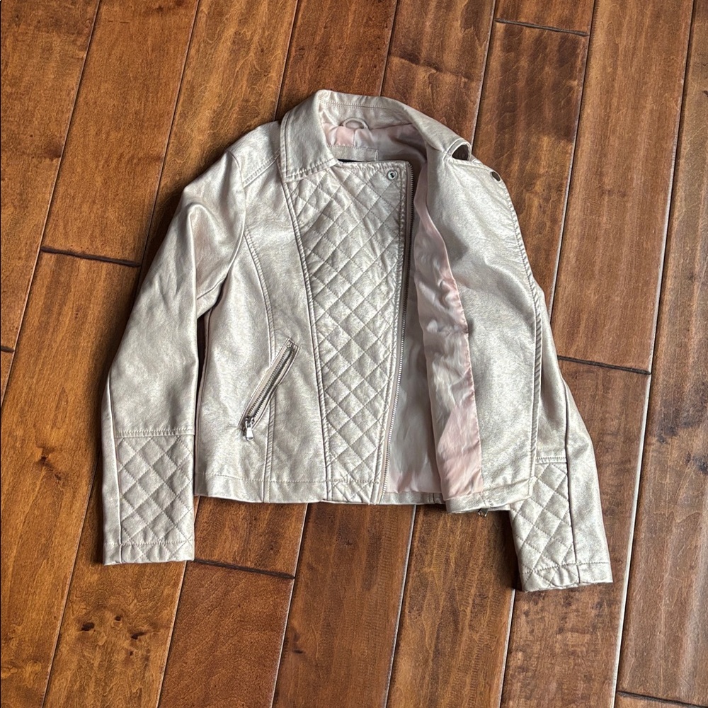 Art Class Girls Faux Leather Moto Pink Jacket Size Medium (7/8) - Picture 6 of 6